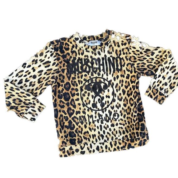 LNWOT Moschino Kid Sweatshirt Leopard Print 6
